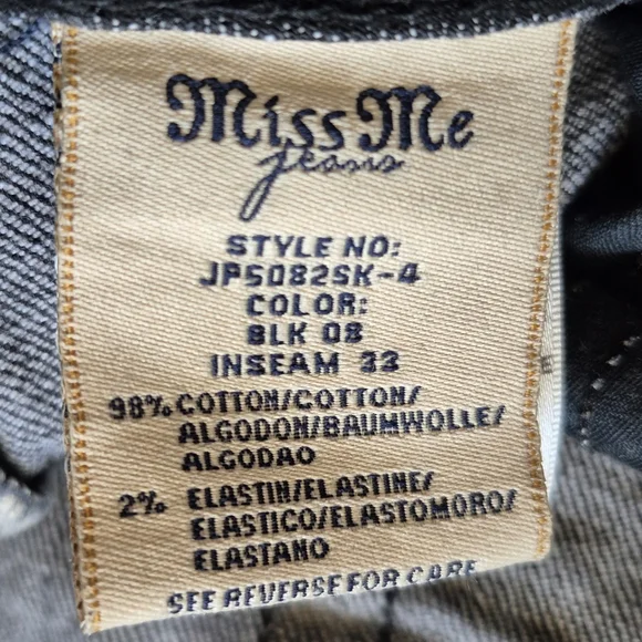 Miss Me Black Skinny Jeans Size 30 - Picture 10 of 10